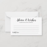 Elegant Black Script Wedding Advice & Wishes Kaart<br><div class="desc">Eenvoudig Elegant Black Script Wedding Advice & Wishes Kaart - Voel u vrij om dit eenvoudige maar mooie trouwadvies en deze wenskaart te bewerken,  aan te passen en aan te passen. Bewerk opties.</div>