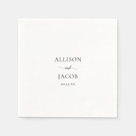 Elegant Black Script Wedding Servet