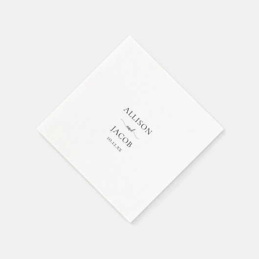 Elegant Black Script Wedding Servet (Hoek)