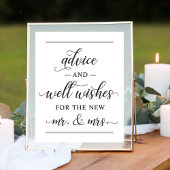 Elegant Black Script Wedding Well Wishes Poster