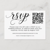 Elegant Black Script Weduwen QR-code RSVP Kaartje (Voorkant)