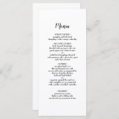 Elegant Black Script Weduwmenu Menu (Voorkant / Achterkant)