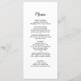 Elegant Black Script Weduwmenu Menu