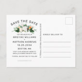 Elegant Black Script White Wedding Save the Date Aankondigingskaart (Achterkant)