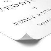 Elegant Black Script White Welcome to Wedding Poster (Hoek)