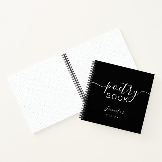 Elegant Black Script Your Name Poetry Notitieboek (Binnen)