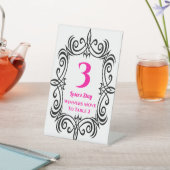 Elegant Black Scroll Bunco Table Three Card Reclamebord Met Voetstuk (Insitu)