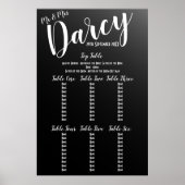 Elegant Black Seating Chart Poster (Voorkant)