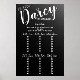 Elegant Black Seating Chart Poster