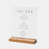 Elegant Black Serif Bar Menu Sign Acryl Bord (Hoek)