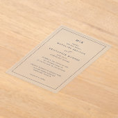 Elegant Black Serif Wedding Invitation Acryl Uitnodigingen (Laagn)