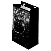 Elegant Black Shimmering Stars Merry Kerstmis Klein Cadeauzakje (Achterkant Gekanteld)