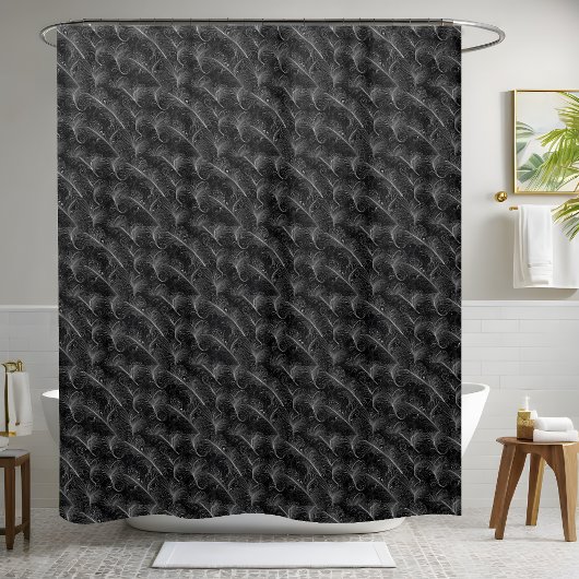 Elegant Black Shower Curtain Douchegordijn
