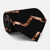 Elegant Black Sienna Glitter Pattern Stropdas (Opgerold)