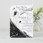 Elegant Black Silhouette op White Marble W Shower Kaart (Staand voorkant)