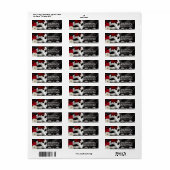 Elegant Black Silk Floral & Lace Masquerade Party Etiket (Full Sheet)