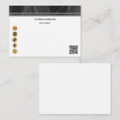 Elegant Black Silk, Social Media & QR Code Notitiekaartje (Voorkant / Achterkant)