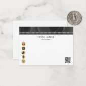 Elegant Black Silk, Social Media & QR Code Notitiekaartje (Voorkant / Achterkant in situ)