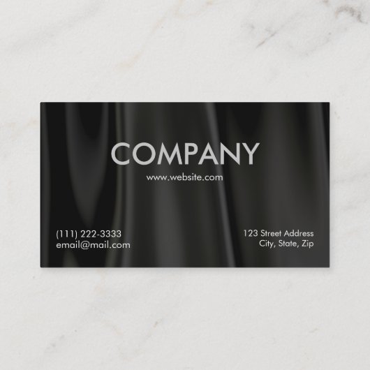 Elegant Black Silk Visitekaartje (Achterkant)