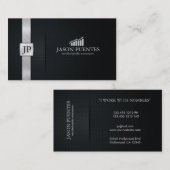 Elegant Black & Silver Accounting met Graph Logo Visitekaartje (Voorkant / Achterkant)