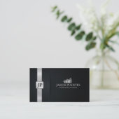 Elegant Black & Silver Accounting met Graph Logo Visitekaartje (Staand voorkant)