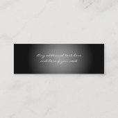 Elegant Black Silver afstuderen Name Card Contactkaartje (Achterkant)