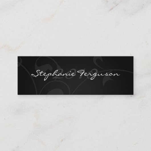 Elegant Black Silver afstuderen Name Card Contactkaartje (Voorkant)