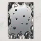 Elegant Black Silver Balloons Retirement Party Kaart (Achterkant)