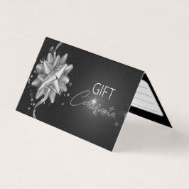 Elegant Black Silver Bow Classy Luminous Gift Card Kaart