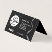 Elegant Black Silver Bow Classy Luminous Gift Card Kaart (Achterkant)