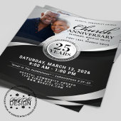 Elegant Black & Silver Church Anniversary  Flyer