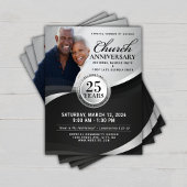 Elegant Black & Silver Church Anniversary  Flyer