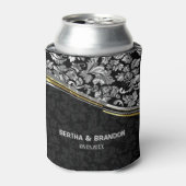 Elegant Black & Silver Damascus Gold-accessoires Blikjeskoeler (Blikje Voorkant)