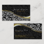 Elegant Black & Silver Damascus Gold-accessoires Visitekaartje (Voorkant / Achterkant)