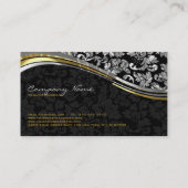 Elegant Black & Silver Damascus Gold-accessoires Visitekaartje (Achterkant)
