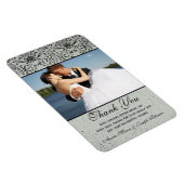 Elegant Black Silver Damask bruiloft bedankt Magneet (Rechterzijde)