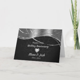 Elegant Black & Silver Damask Kaart