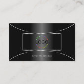 Elegant Black Silver Decor met Logo en foto's Visitekaartje (Voorkant)