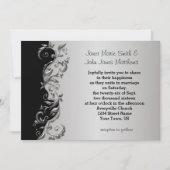Elegant Black & Silver Floral Wedding Design Kaart (Voorkant)