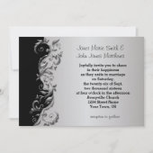 Elegant Black & Silver Floral Wedding Design Kaart (Voorkant)