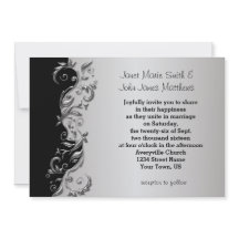 Elegant Black & Silver Floral Wedding Design