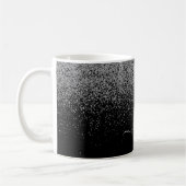 Elegant Black Silver Glitter Girly Monogramed Koffiemok (Links)