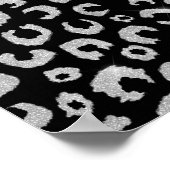 Elegant Black Silver Glitter Leopard Animal Print (Hoek)