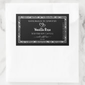 Elegant Black Silver Glitter Stars Product Labels (Tas)