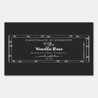 Elegant Black Silver Glitter Stars Product Labels