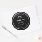 Elegant Black Silver Glitter Stars Product Labels (Envelop)