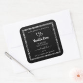 Elegant Black Silver Glitter Stars Product Labels (Envelop)