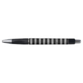 Elegant Black Silver Glitter Striped Pen (Voorkant)