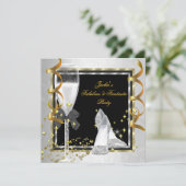 Elegant Black Silver Gold op elke dag van de zonda Kaart (Staand voorkant)