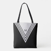 Elegant Black & Silver Grey Geometric Shapes Tote Bag (Achterkant)